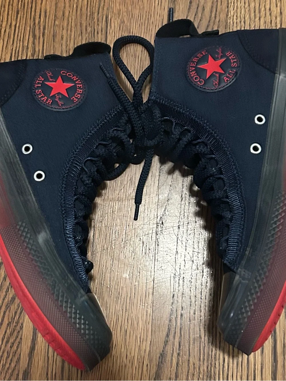 Men's Navy High-Top Sneakers with Red Gradient Sole exclusive authentic